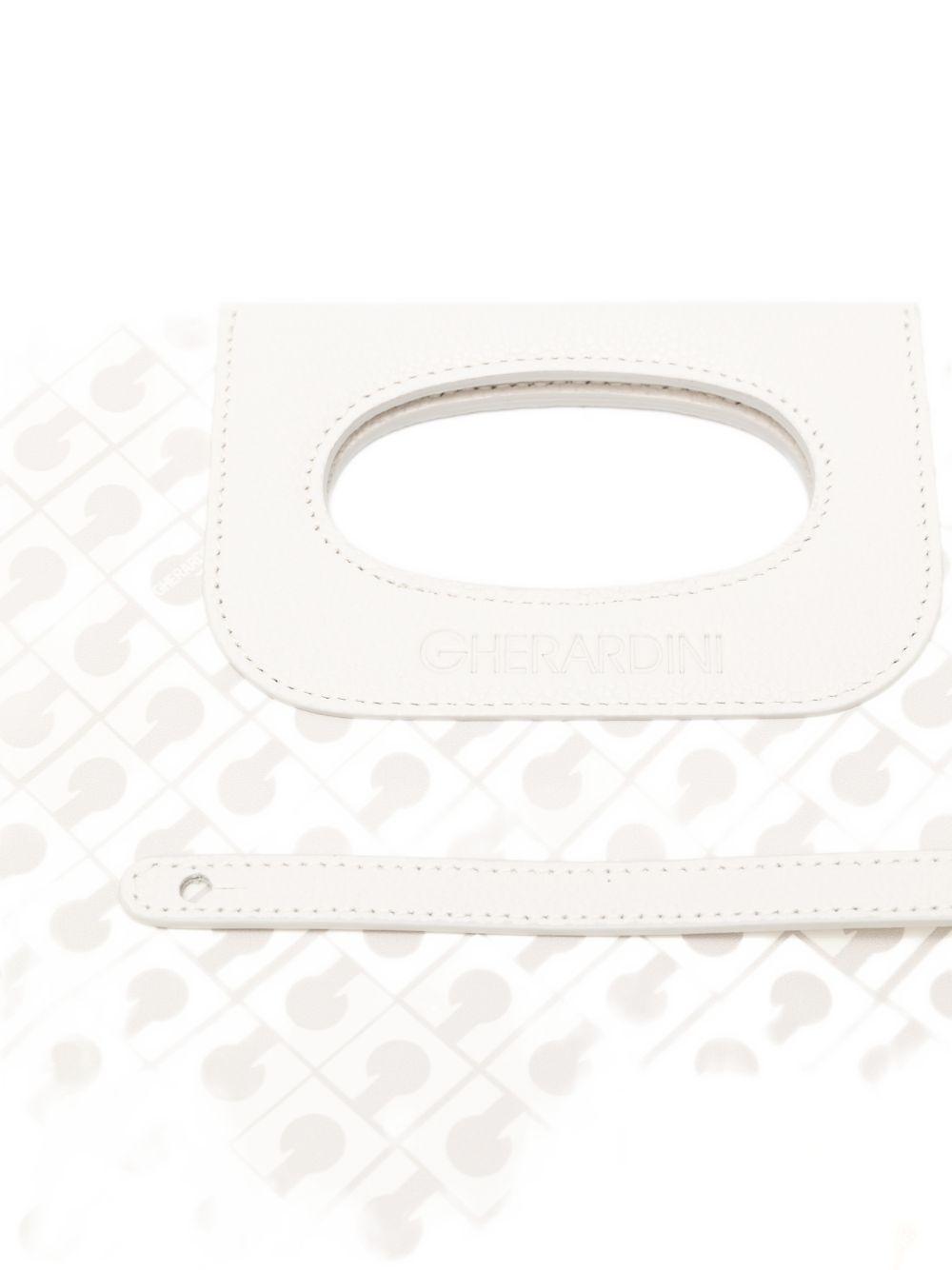 GHERARDINI Borsa bianca Softy Coconut con logo all-over