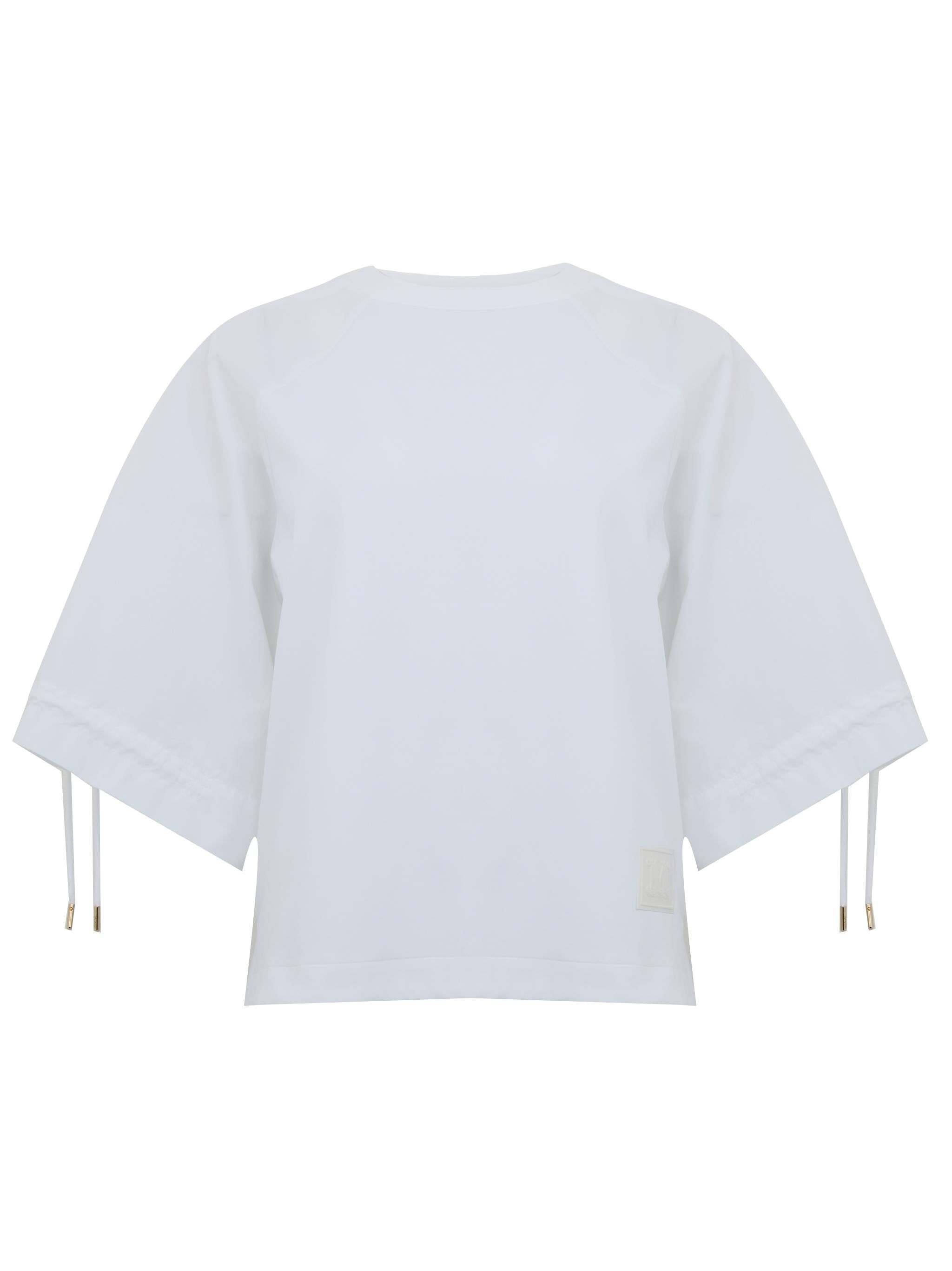 MAX MARA Top West elegante con coulisse alle maniche bianco