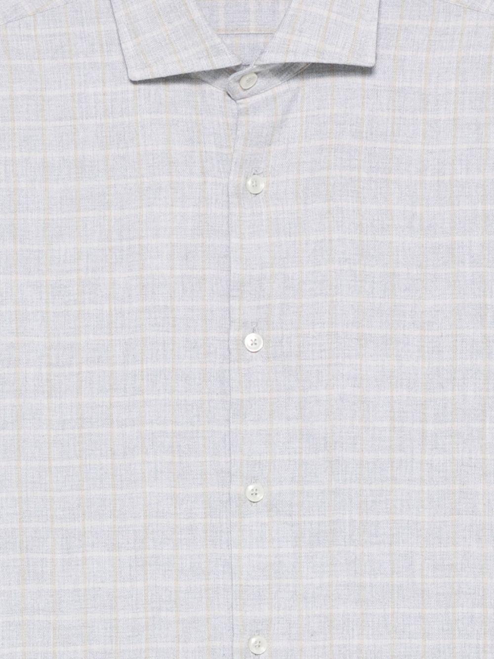 XACUS Camicia con fantasia check in cotone grigio