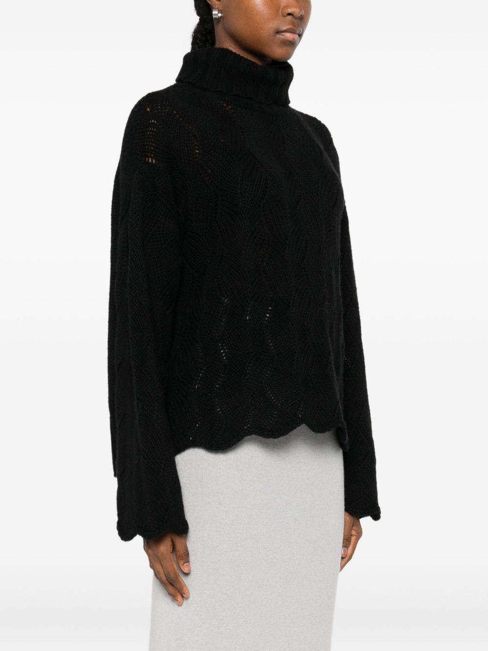 TWINSET Maglione con lavorazione pointelle nero