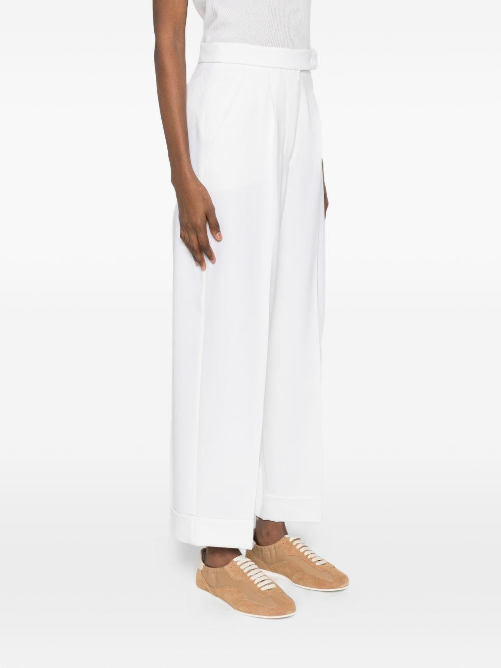 MAX MARA Pantaloni a palazzo a vita alta bianchi