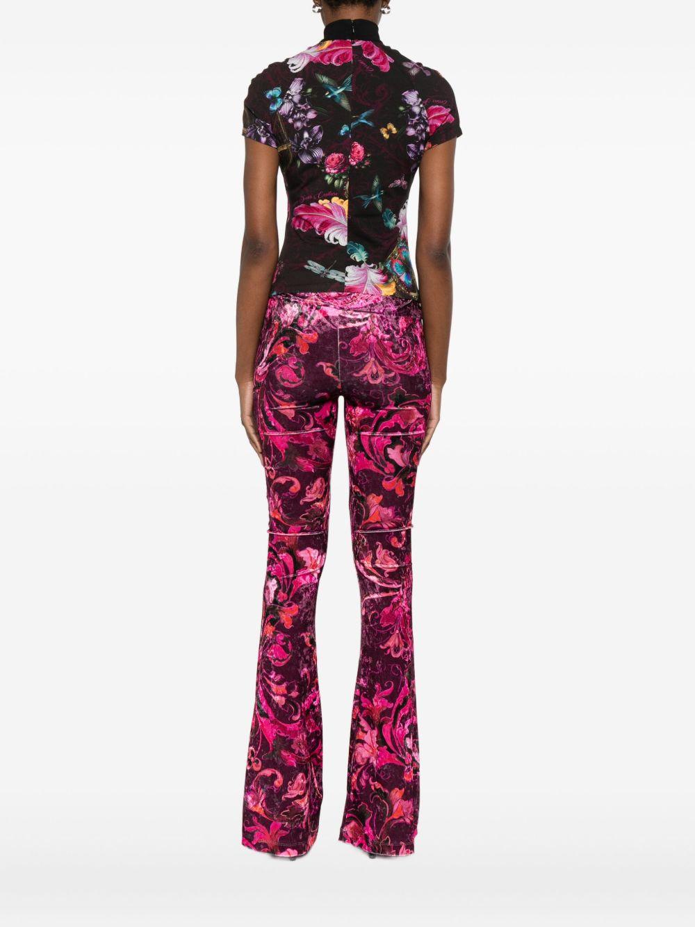 VERSACE JEANS COUTURE Top a collo alto con stampa floreale