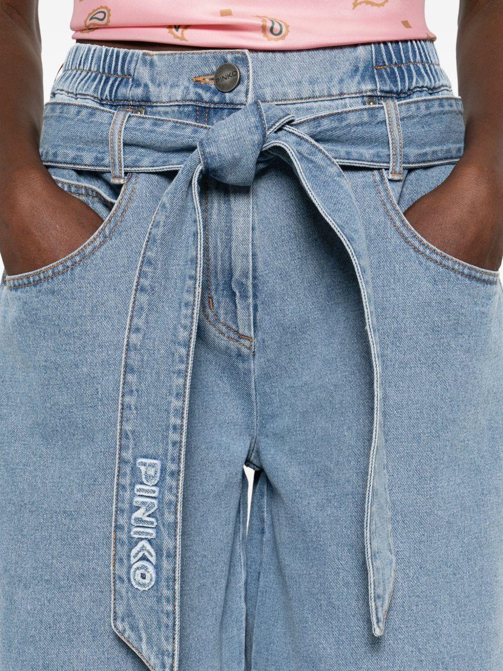 PINKO Shorts in denim con cinturino in vita