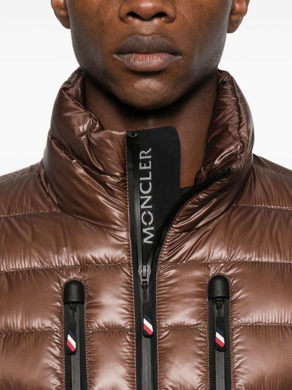 MONCLER GRENOBLE Piumino corto marrone con zip