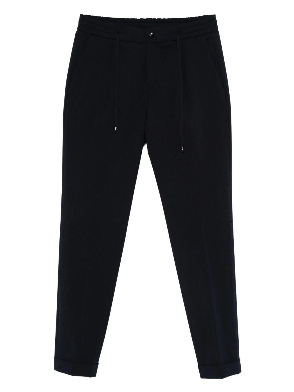 MICHAEL COAL Pantaloni blu navy con coulisse
