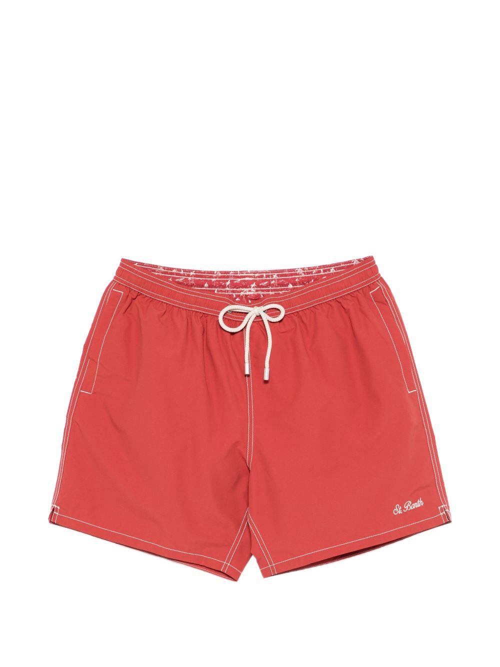 MC2 SAINT BARTH Costume Patmos a pantaloncino rosso
