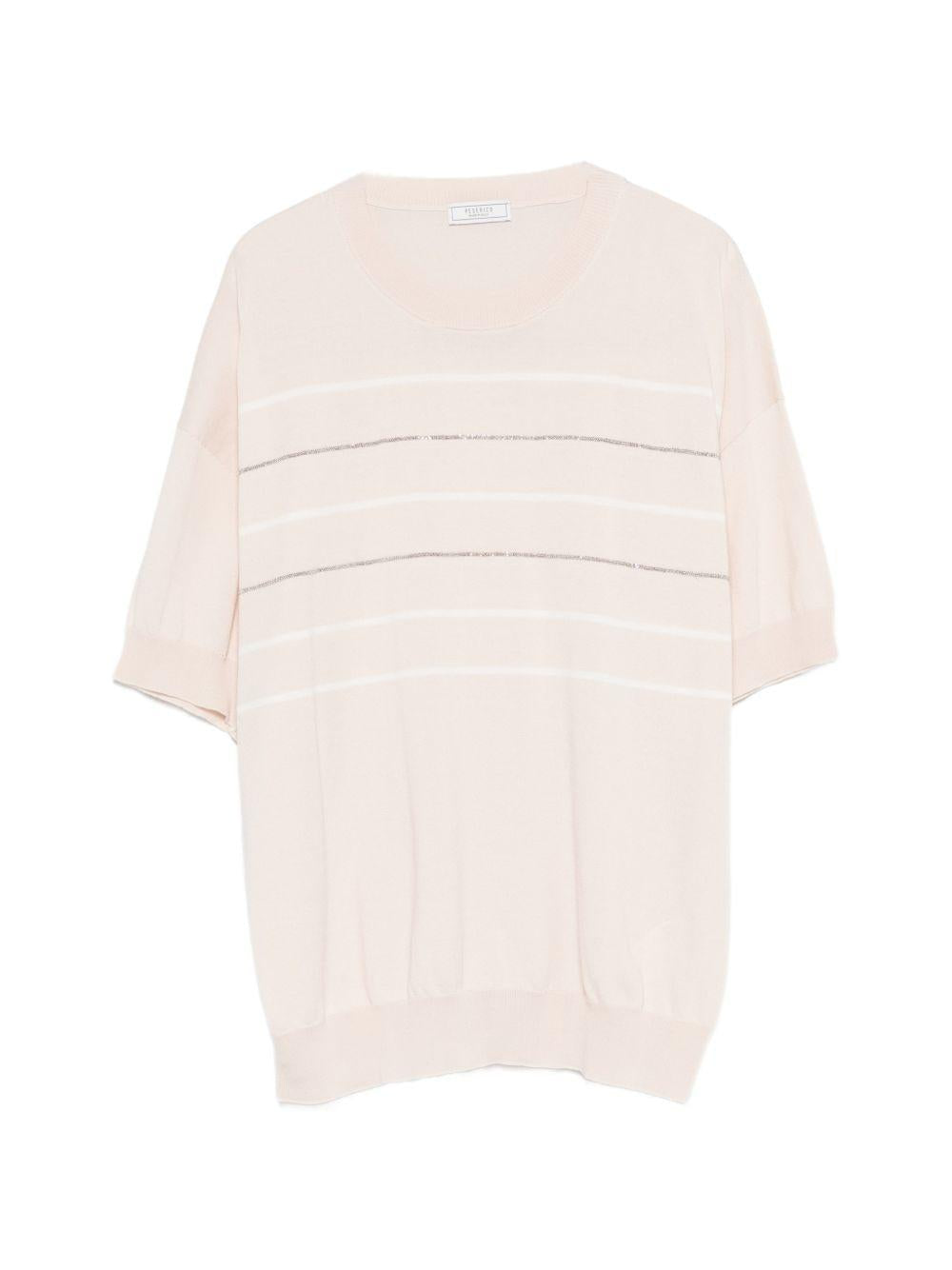PESERICO T-shirt beige a righe