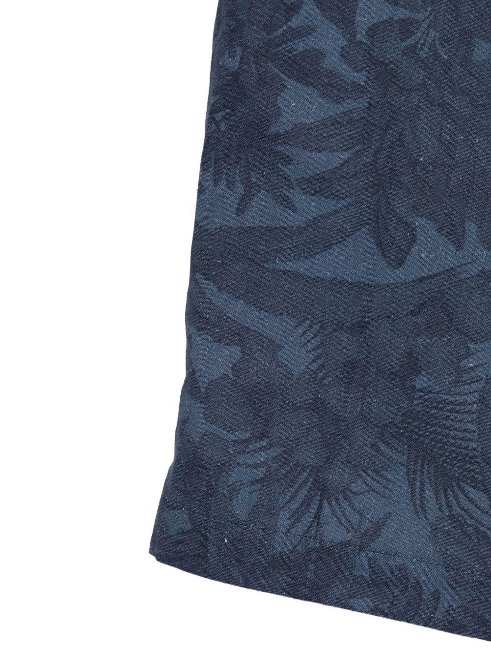 MYTHS Bermuda corti blu con stampa tono su tono