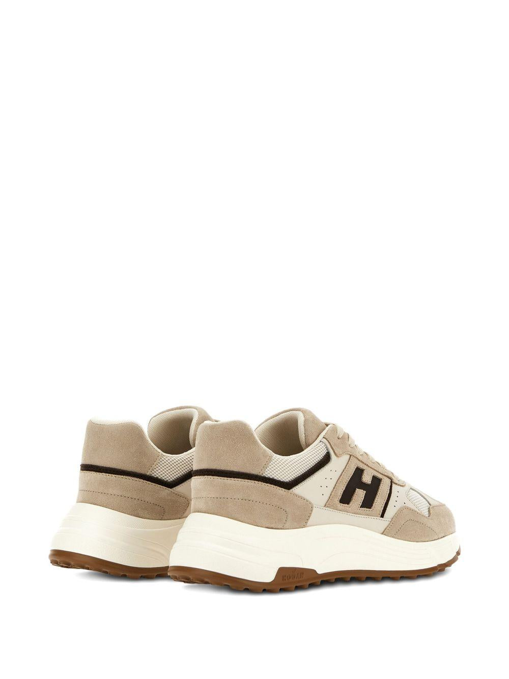HOGAN Snekaers 'Hyperlight' in pelle beige con logo