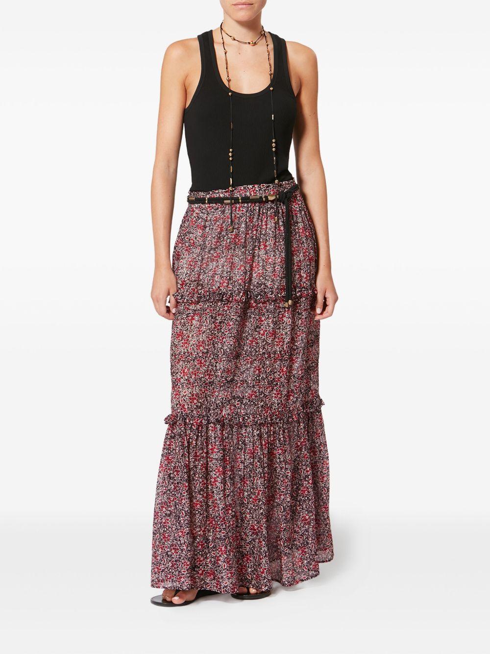 MARANT ETOILE Gonna lunga in cotone con stampa floreale