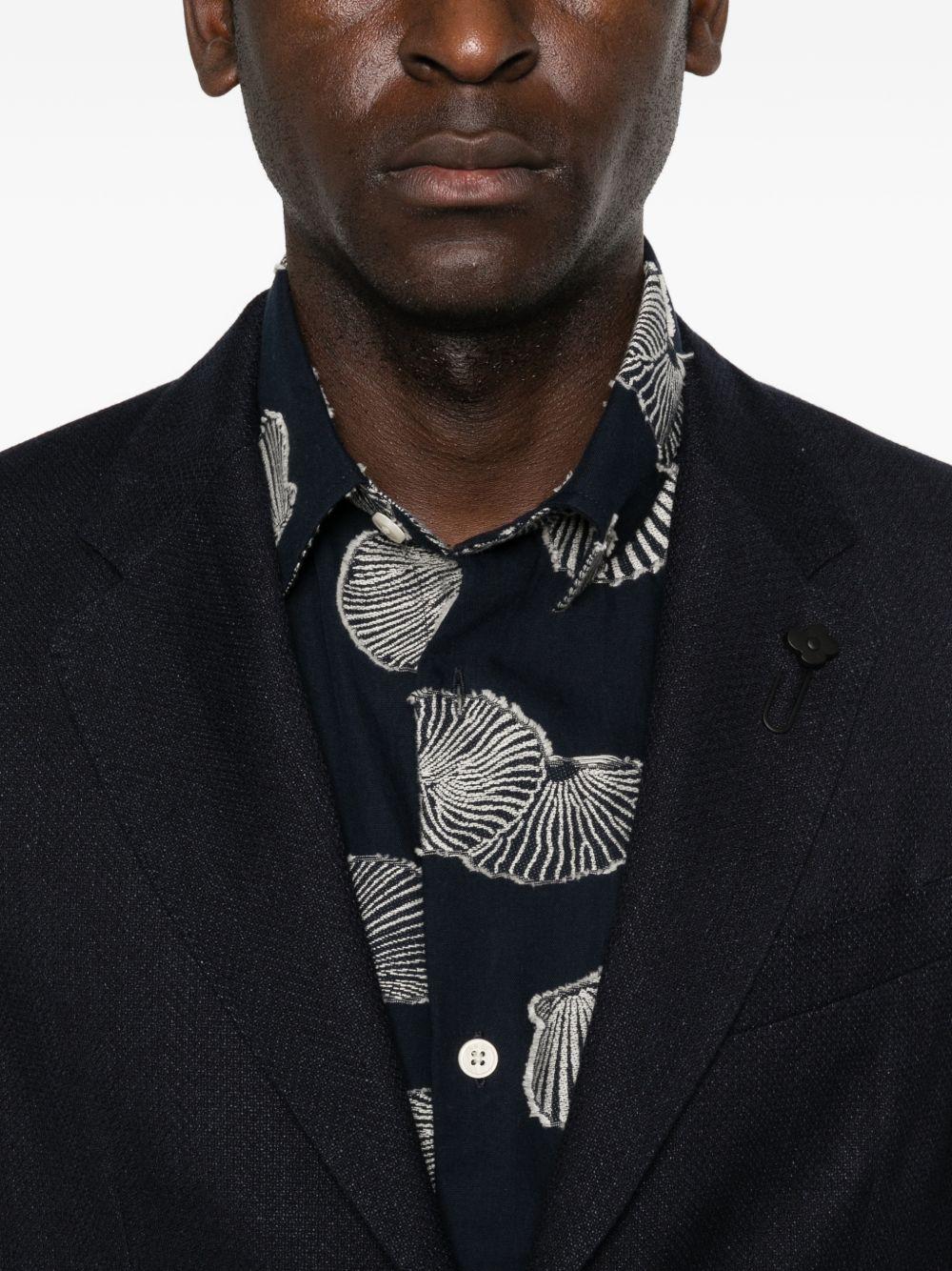 LARDINI Blazer blu notte con spilla