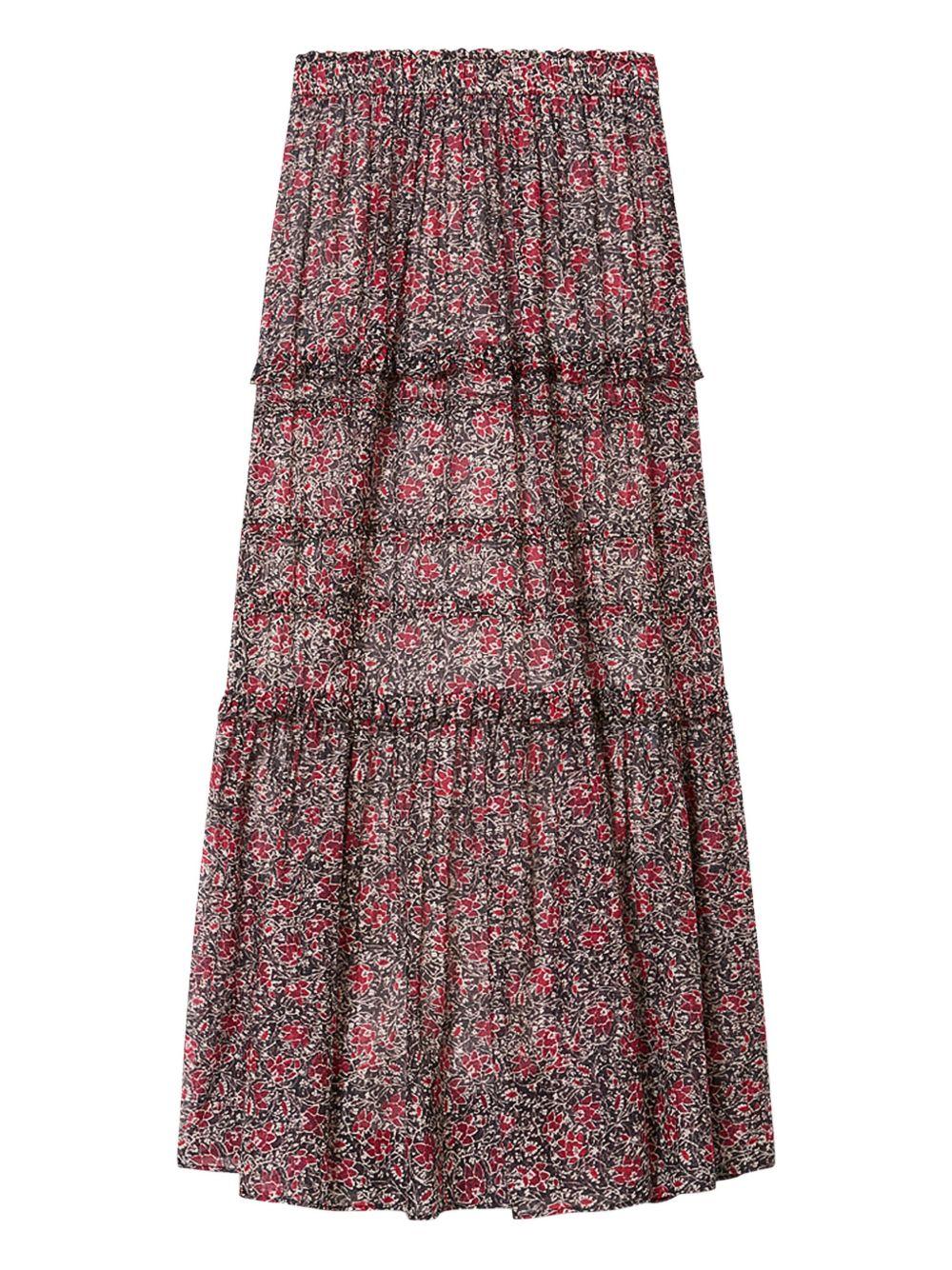 MARANT ETOILE Gonna lunga in cotone con stampa floreale