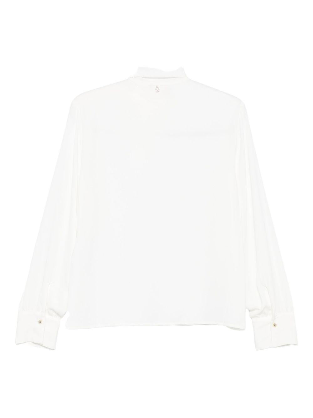 LIUJO Blusa bianca con fiocco al collo