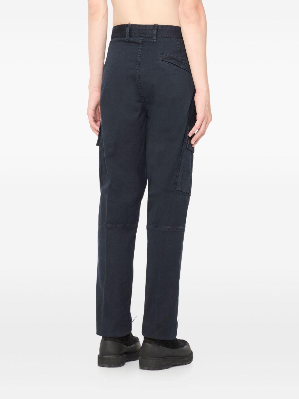 STONE ISLAND Pantaloni cargo blu con patch logo