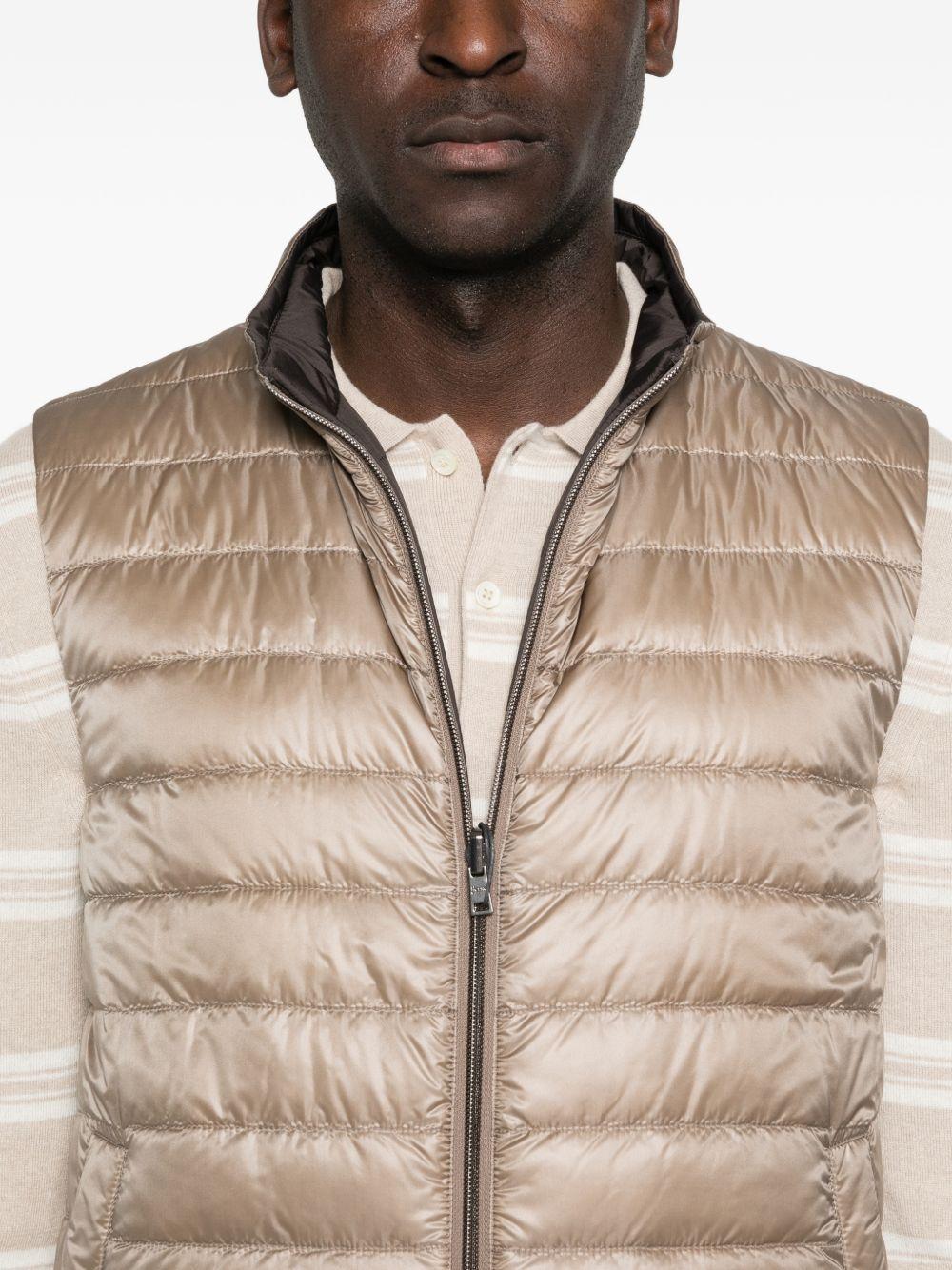 HERNO Gilet reversibile marrone imbottito
