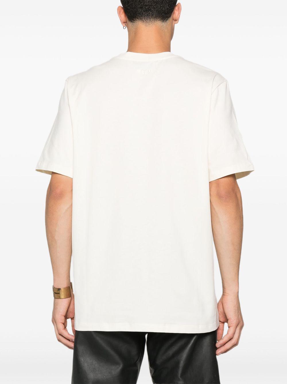 MSGM T-shirt in cotone avorio