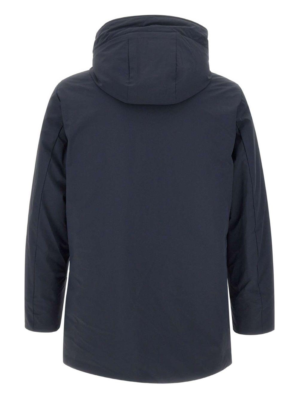 WOOLRICH Parka blu navy con cappuccio