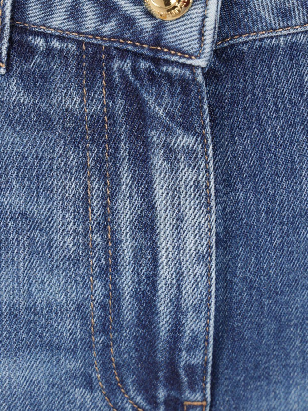 ELISABETTA FRANCHI Jeans a pinocchietto in cotone denim blu