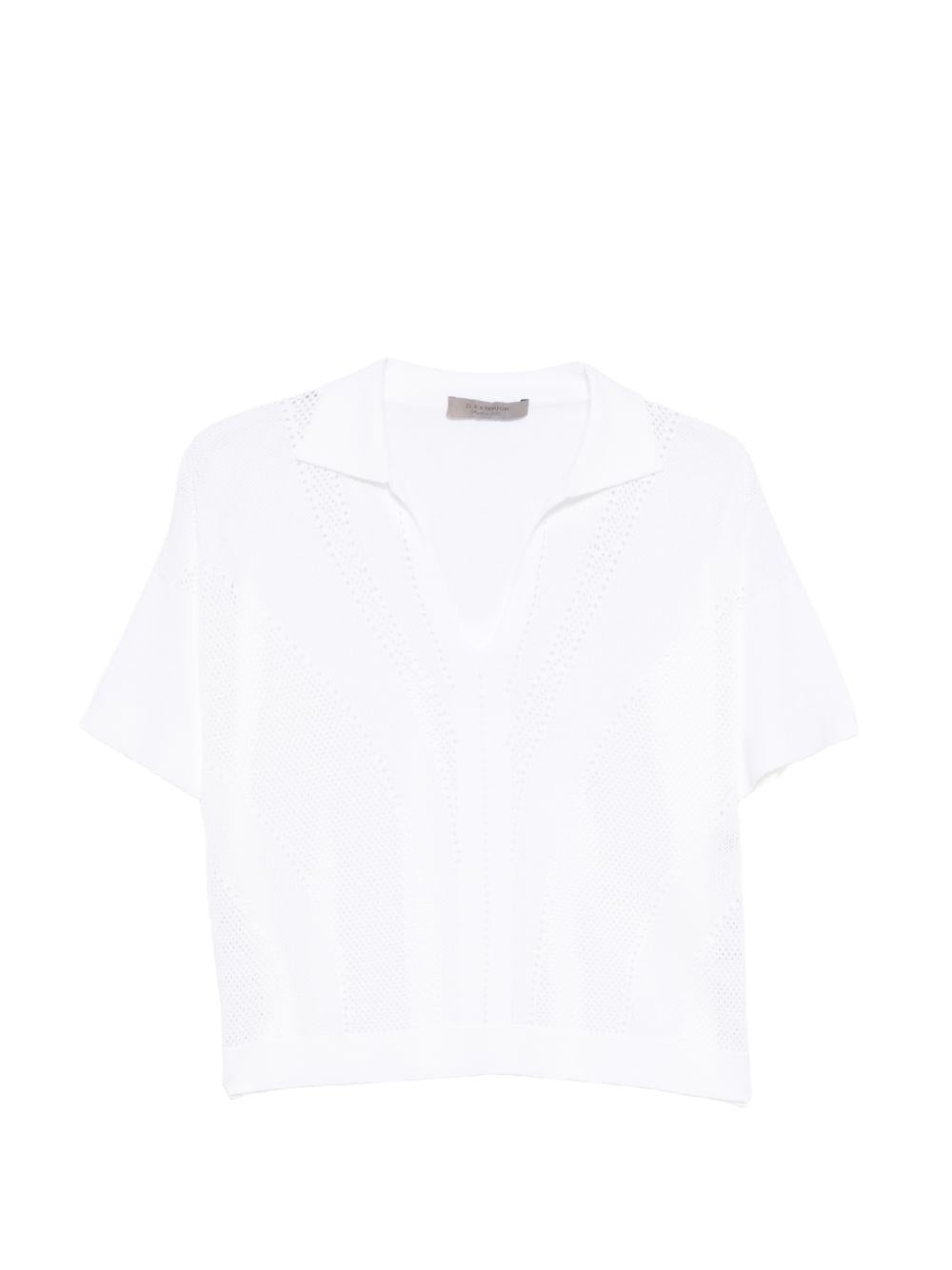 D EXTERIOR Polo in maglia bianca
