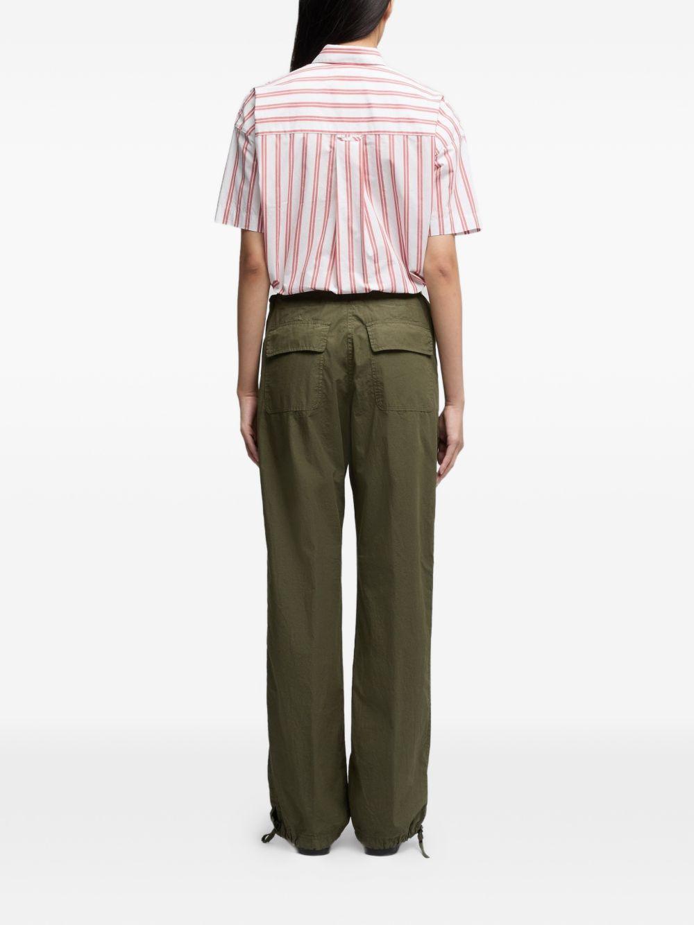 ASPESI Camicia a maniche corte a righe bianche e rosse in cotone
