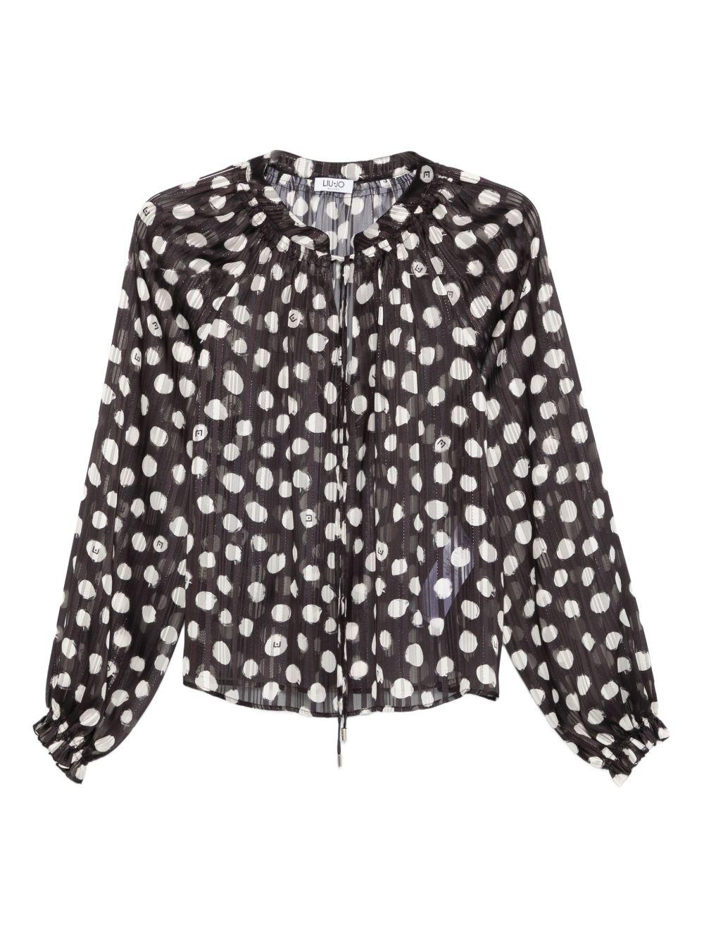 LIUJO Blusa semitrasparente con pois
