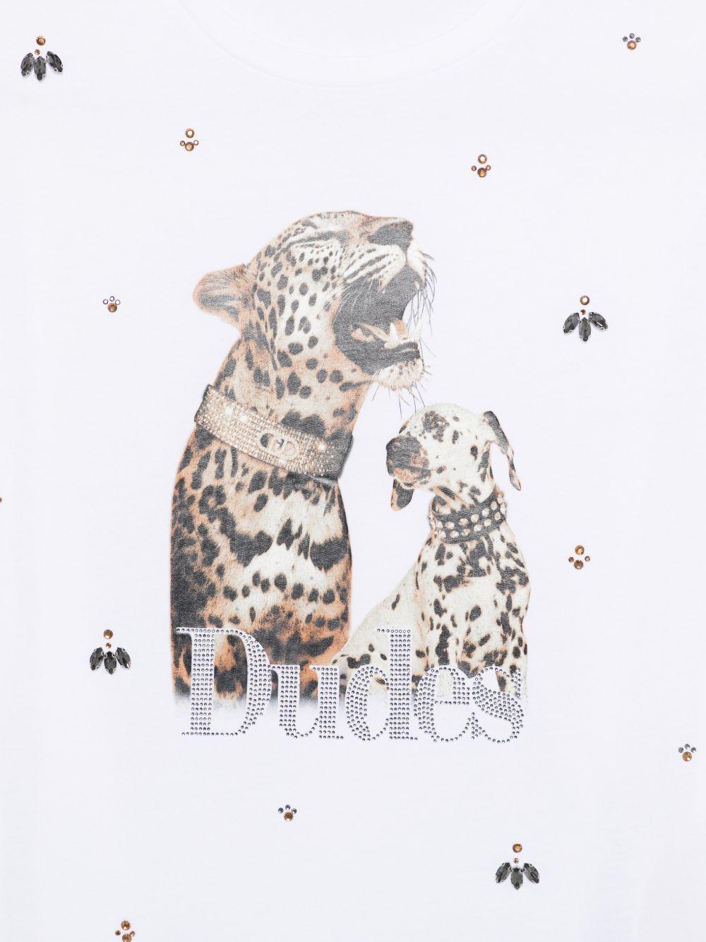 LIUJO T-shirt in cotone nero con stampa