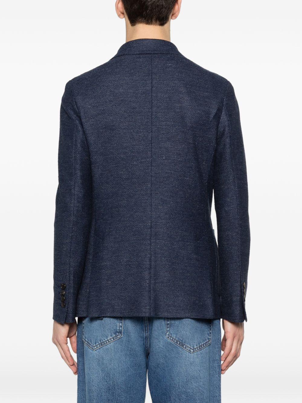 CIRCOLO 1901 Giacca doppiopetto in lino e cotone blu navy con revers classici