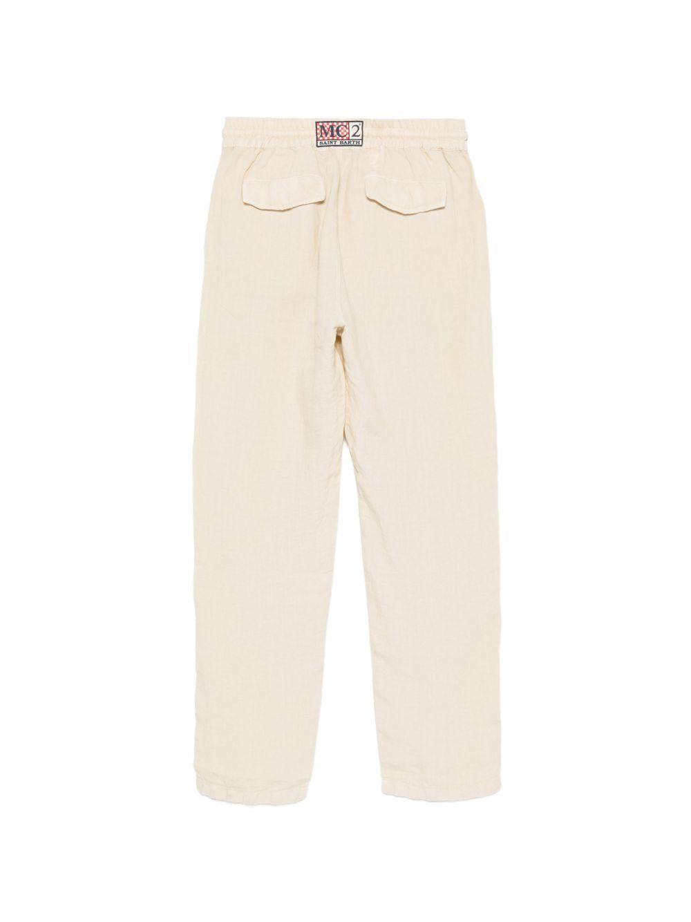 MC2 SAINT BARTH Pantaloni beige Calais in morbido lino