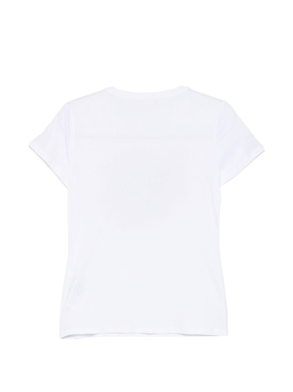LIUJO T-shirt in cotone bianco con stampa