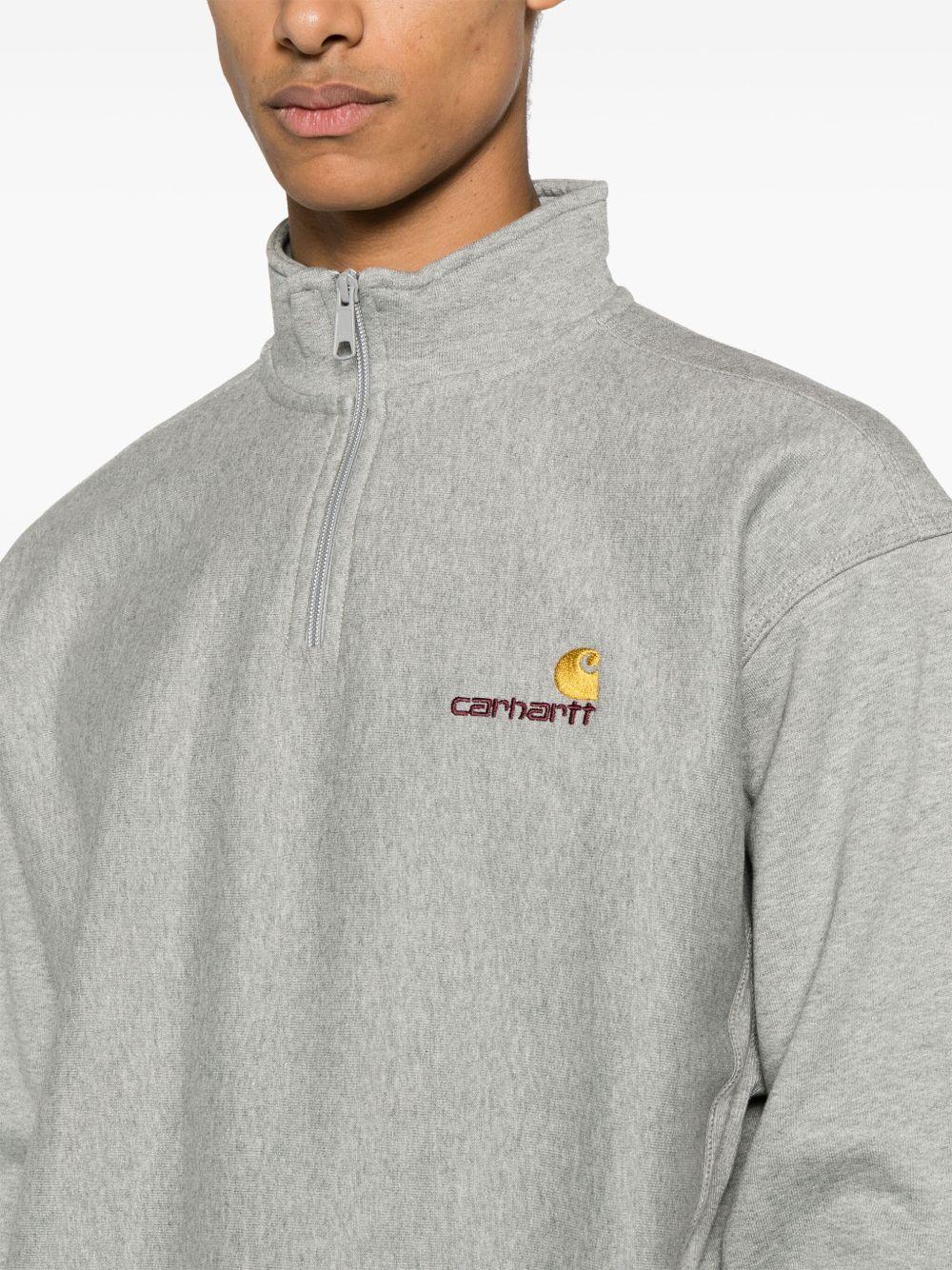 CARHARTT WIP Felpa grigia in cotone con logo