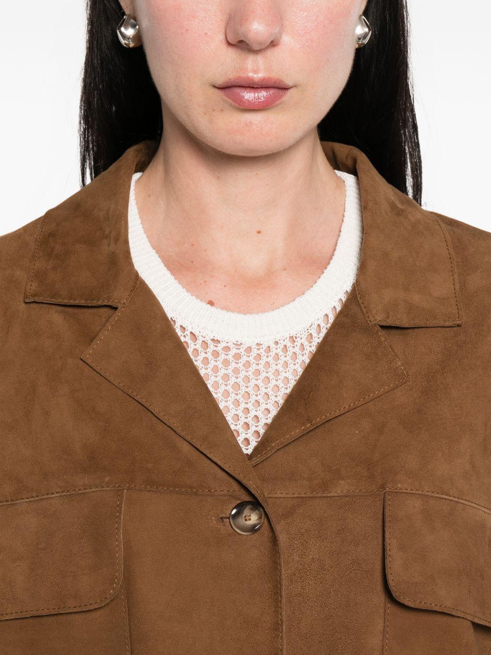 THE JACK AND JACKIE LEATHERS Giacca in pelle scamosciata monopetto con tasche sul petto