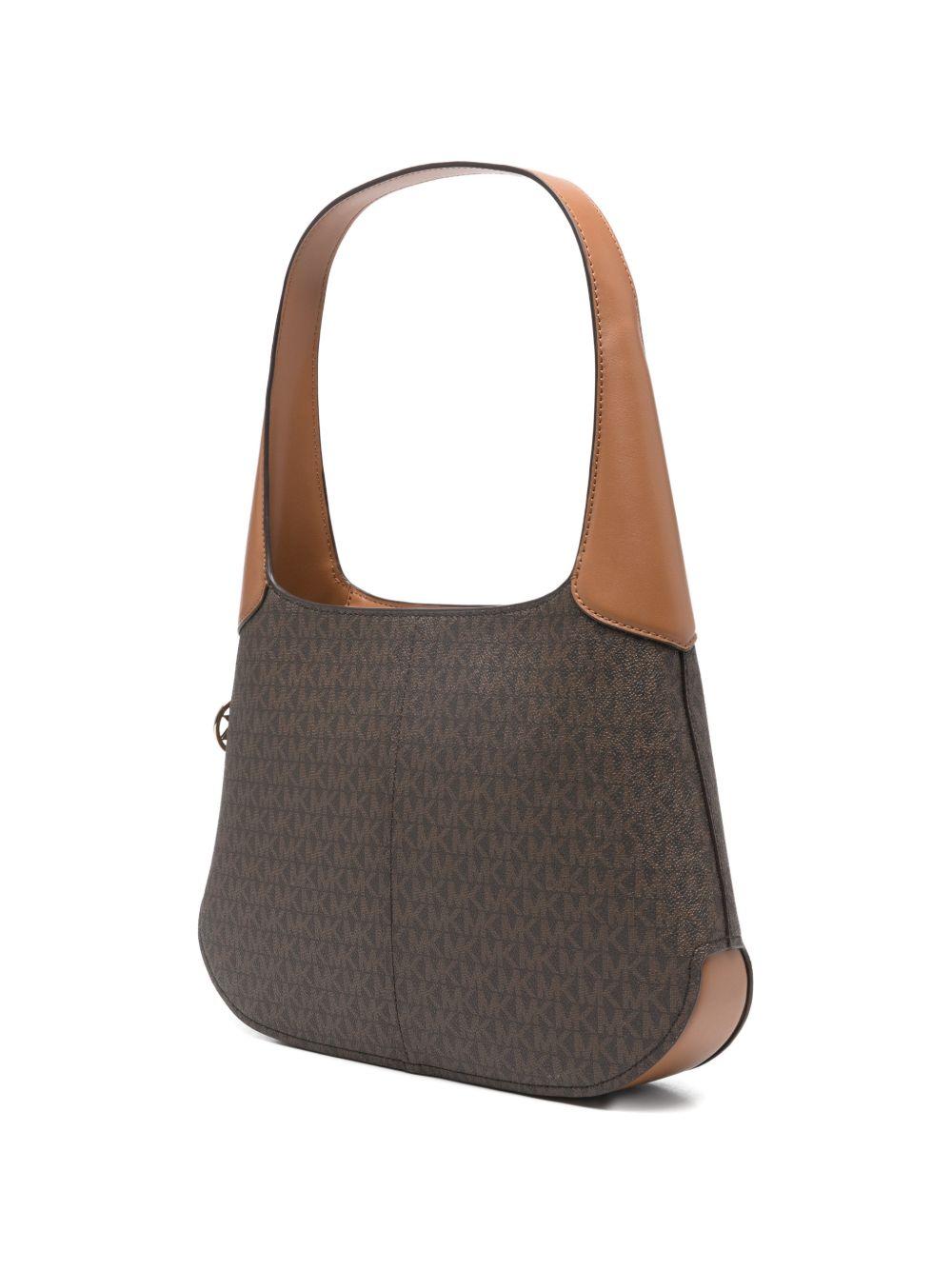 MICHAEL KORS Borsa a spalla 'Alice' marrone con logo all-over
