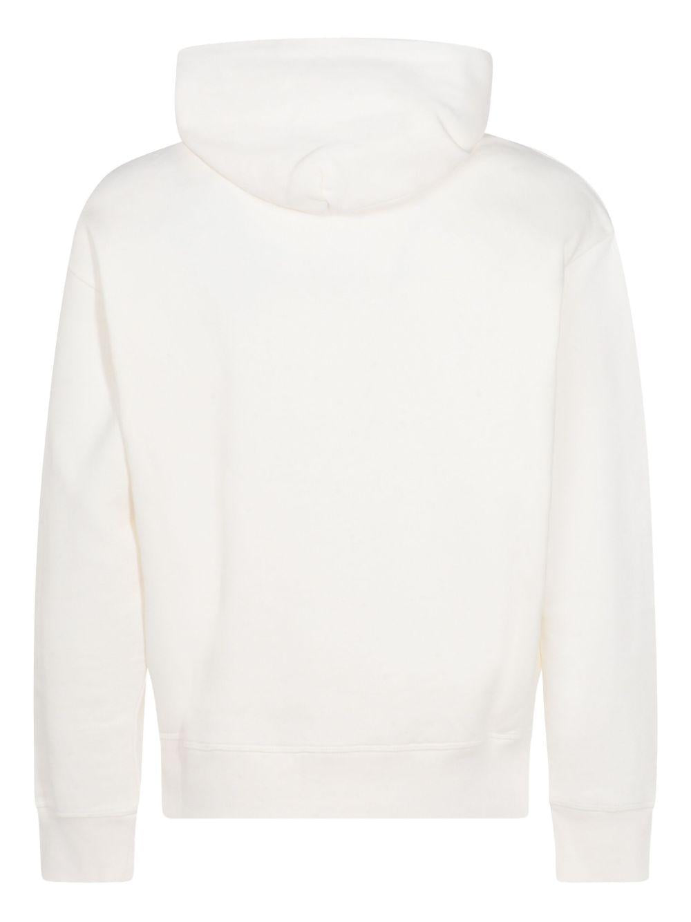 MONCLER GRENOBLE Felpa con cappuccio bianca con logo