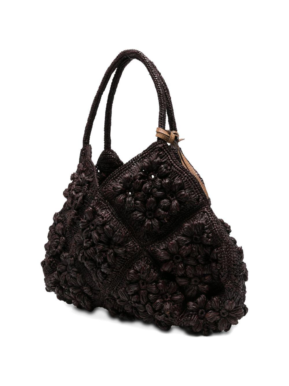 AFAR Borsa a spalla Desire Ebony in rafia