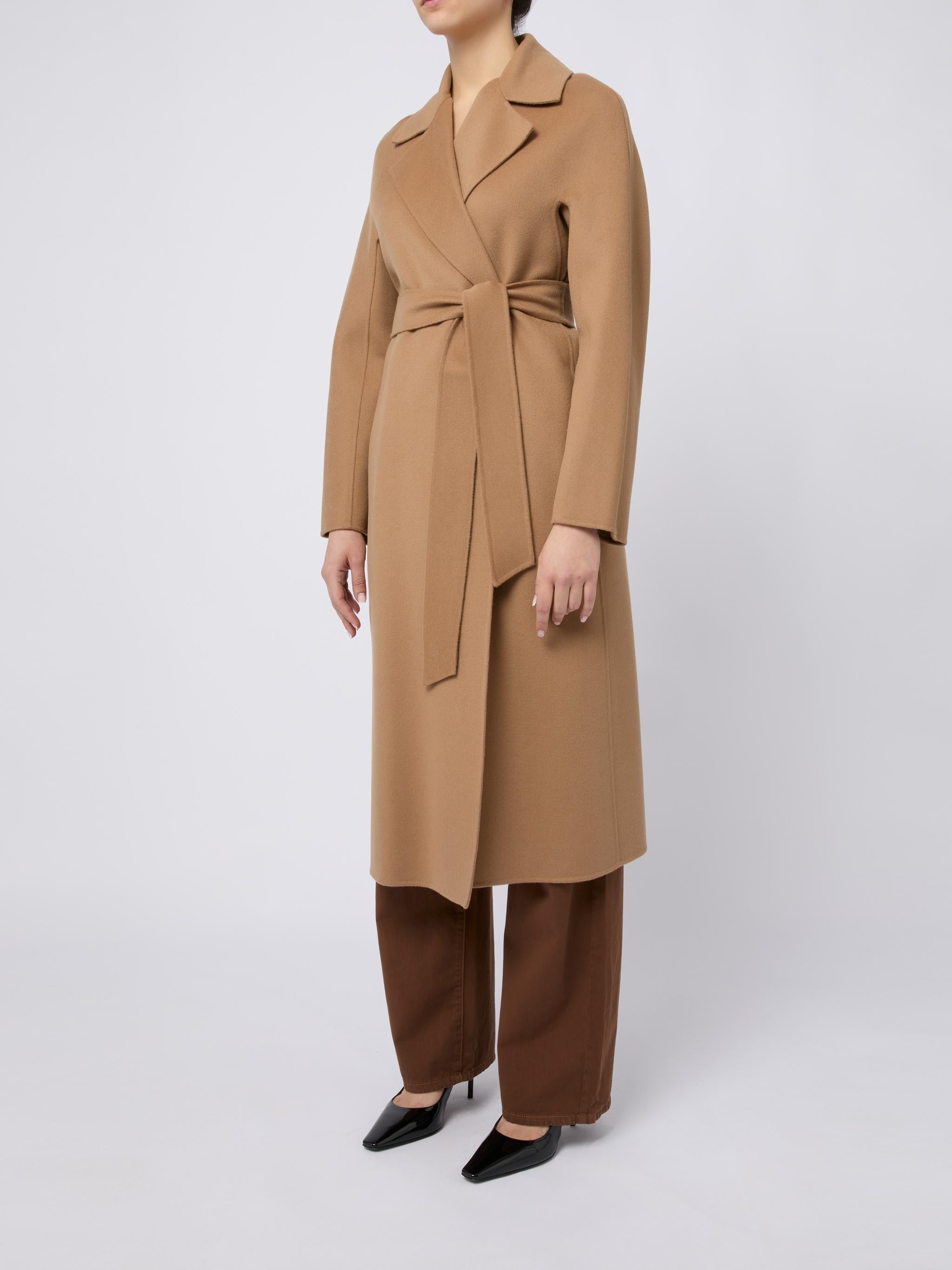 MAX MARA STUDIO Cappotto lungo Cles con cintura in vita cammello