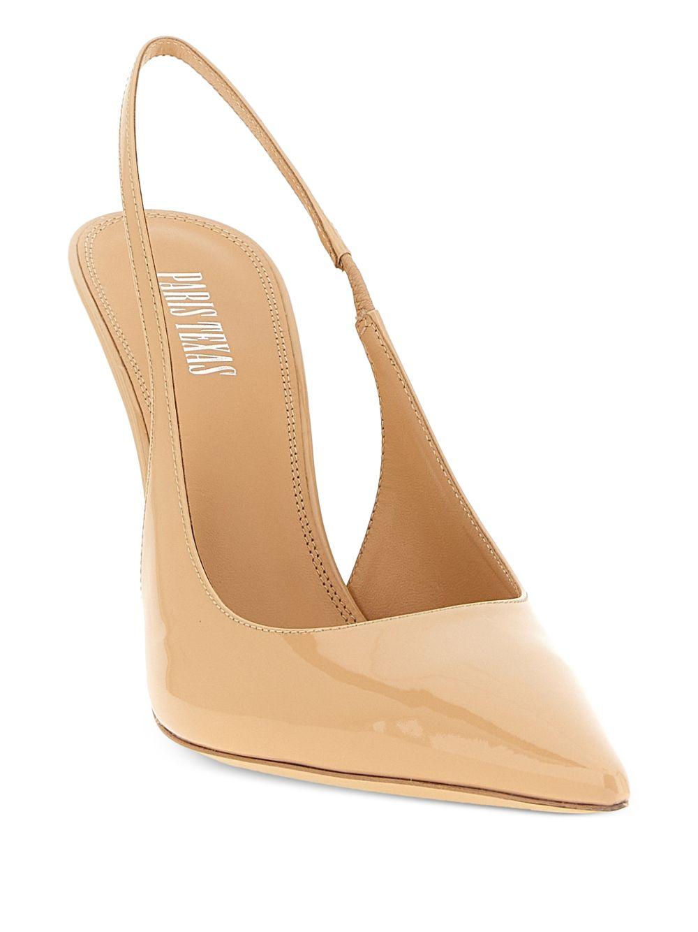 PARIS TEXAS Slingback Honey in pelle lucida color miele