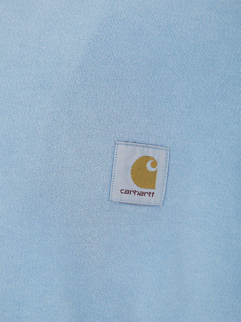 CARHARTT WIP Felpa girocollo azzurra con logo in cotone