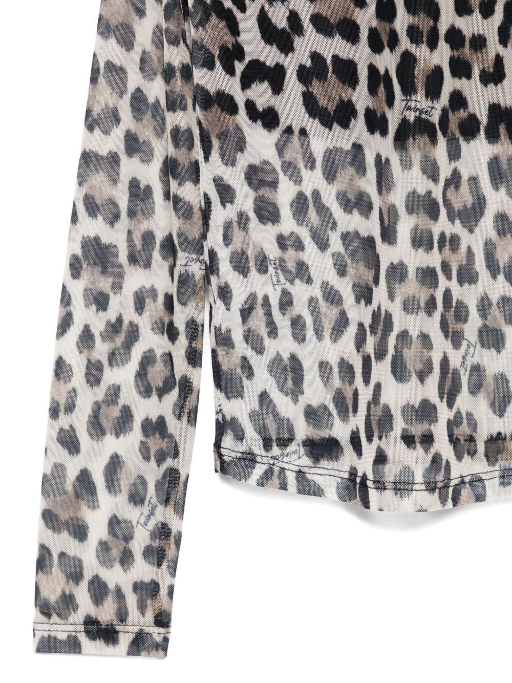 TWINSET Maglia semitrasparente leopardata
