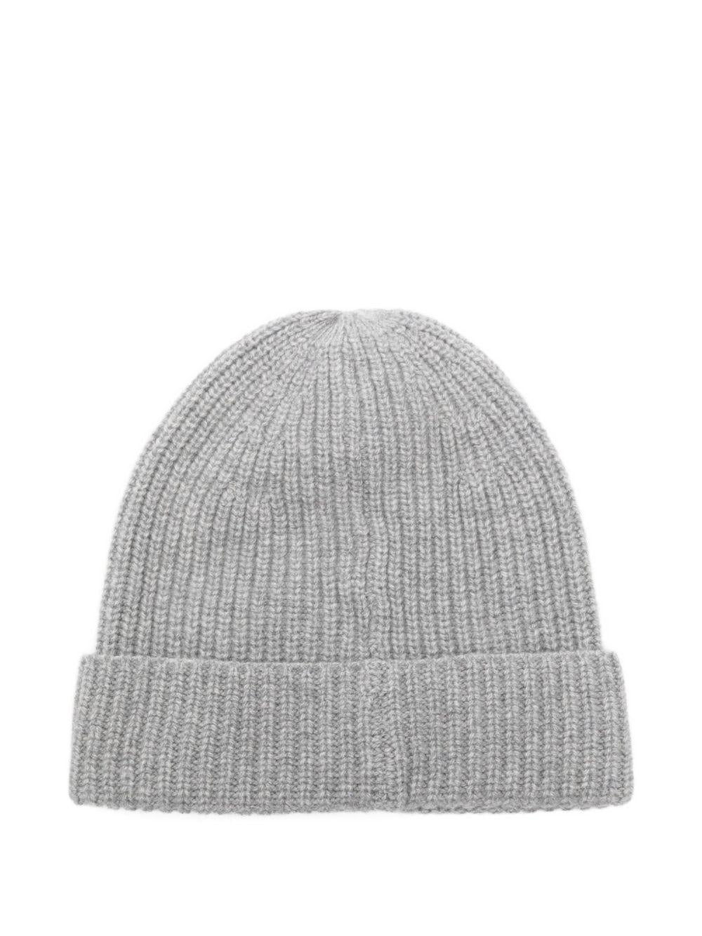 DANIELE FIESOLI Berretto in cashmere a costine grigio