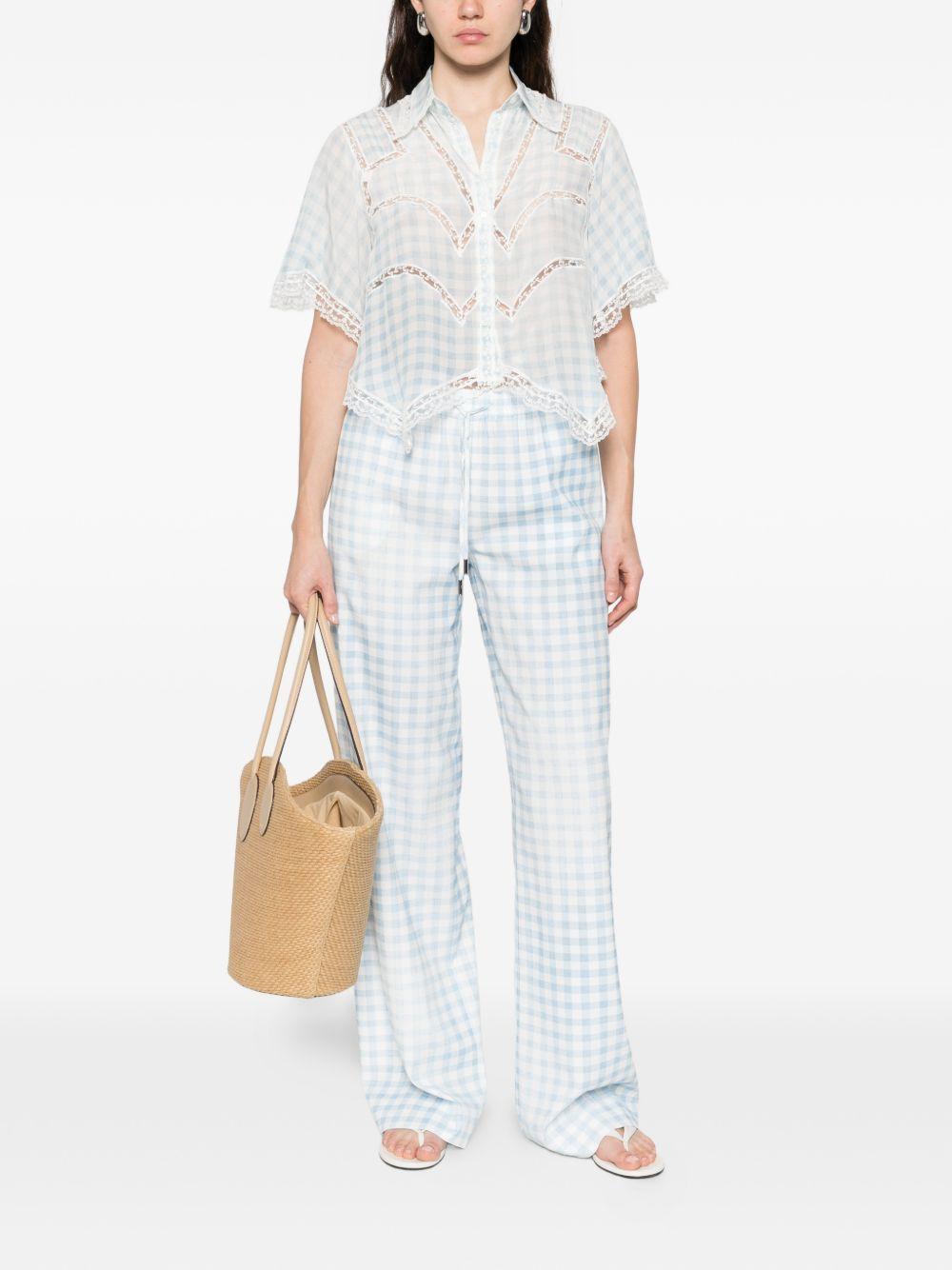 ERMANNO SCERVINO Camicia con motivo a quadri con pizzo