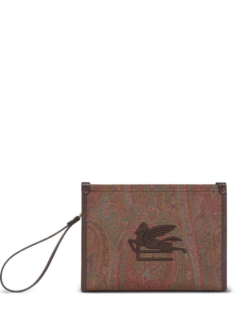ETRO Borsa clutch 'Arnica' con logo Pegaso ricamato
