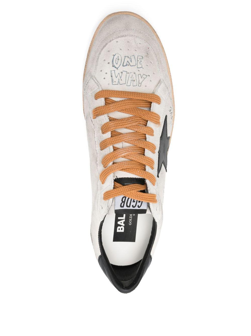GOLDEN GOOSE Sneakers 'Ball Star' bianche effetto used