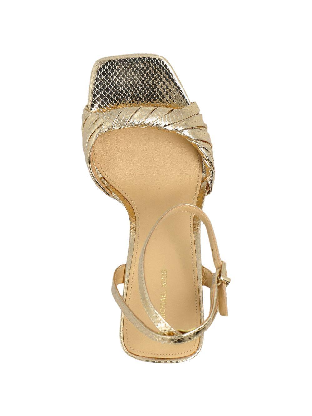 MICHAEL KORS Sandali con tacco in pelle oro