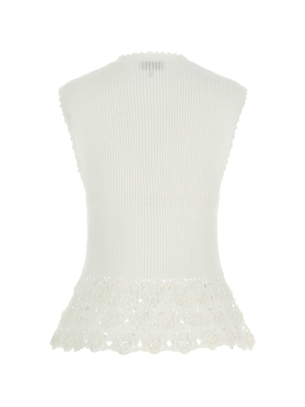 GANNI Top in maglia avorio