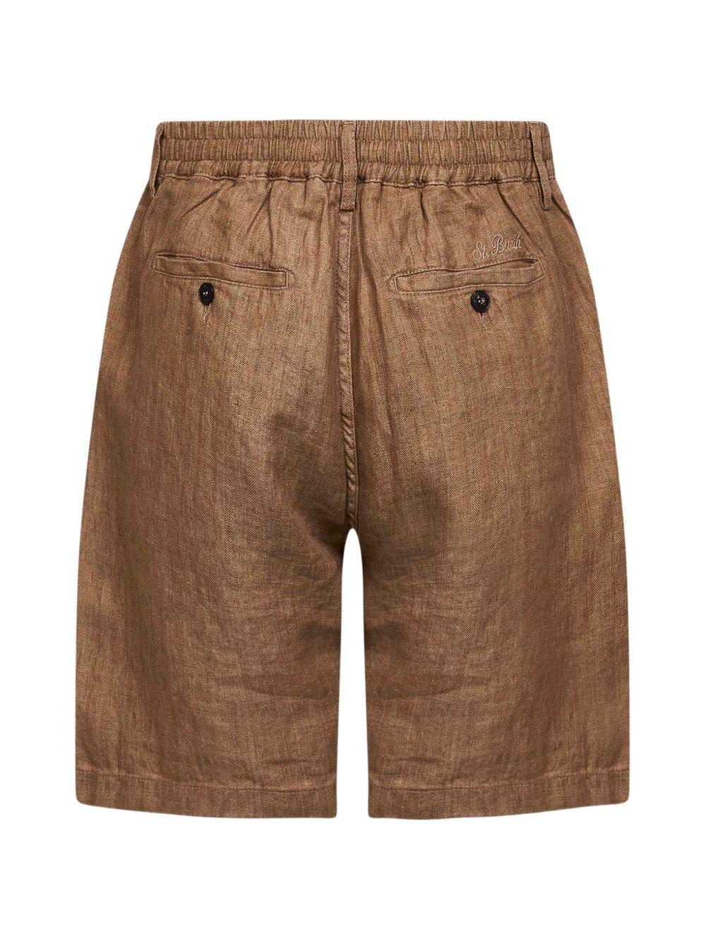 MC2 SAINT BARTH Shorts marroni Sebastiani in lino