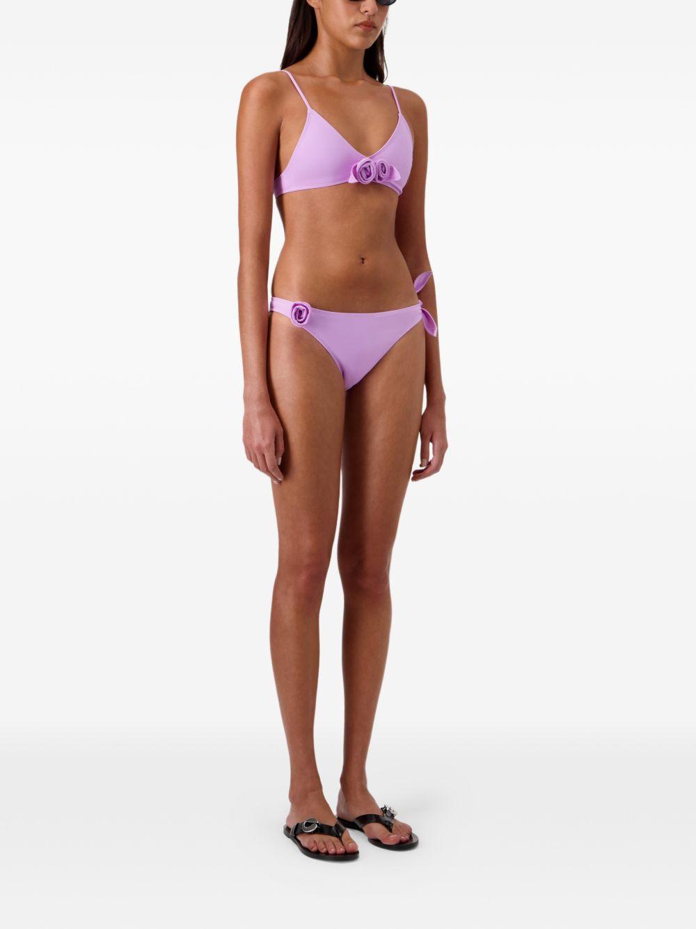 COPERNI Top bikini in tessuto lilla con dettaglio fiore