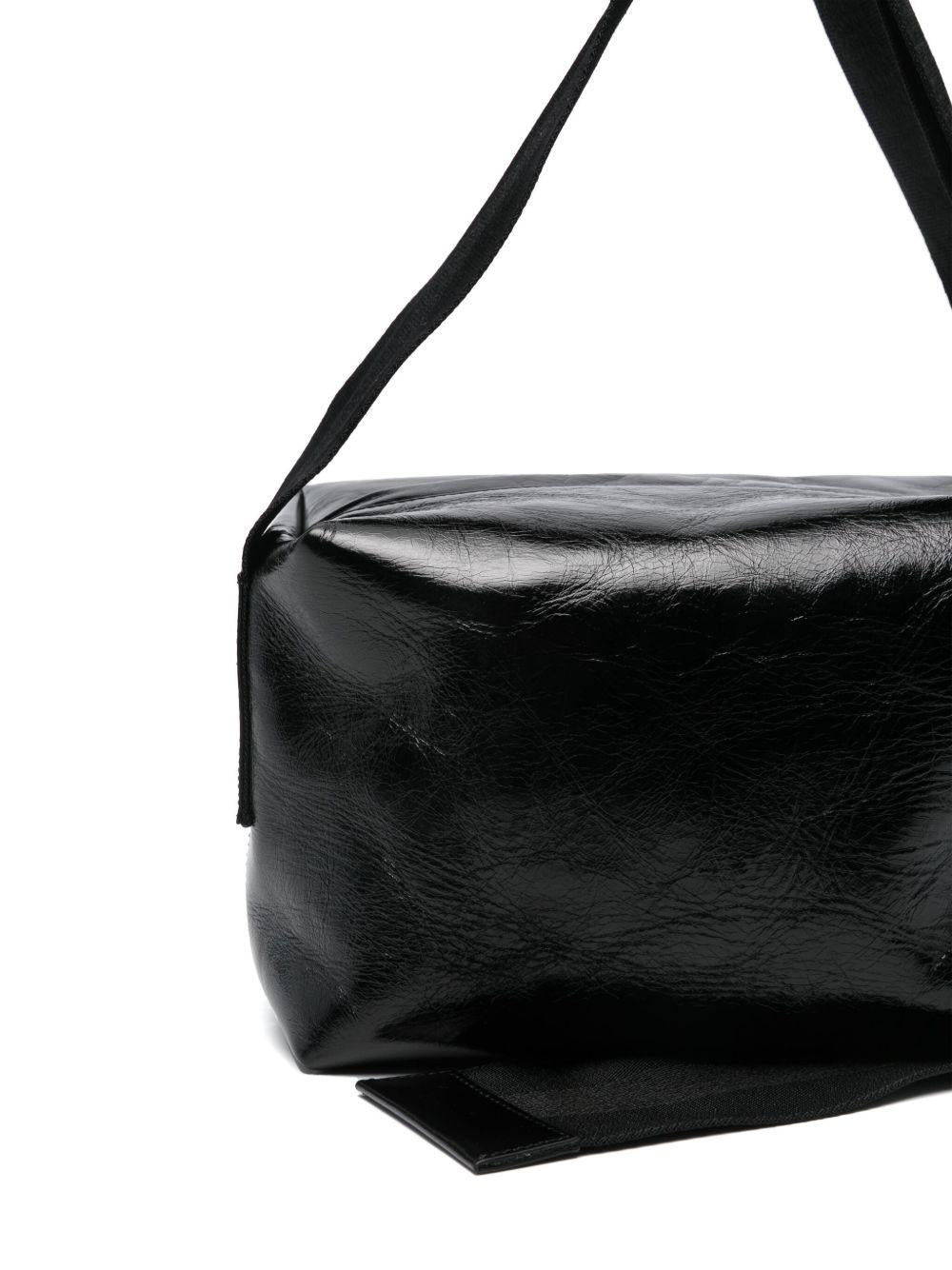 UMA WANG Borsa a spalla media in pelle nera
