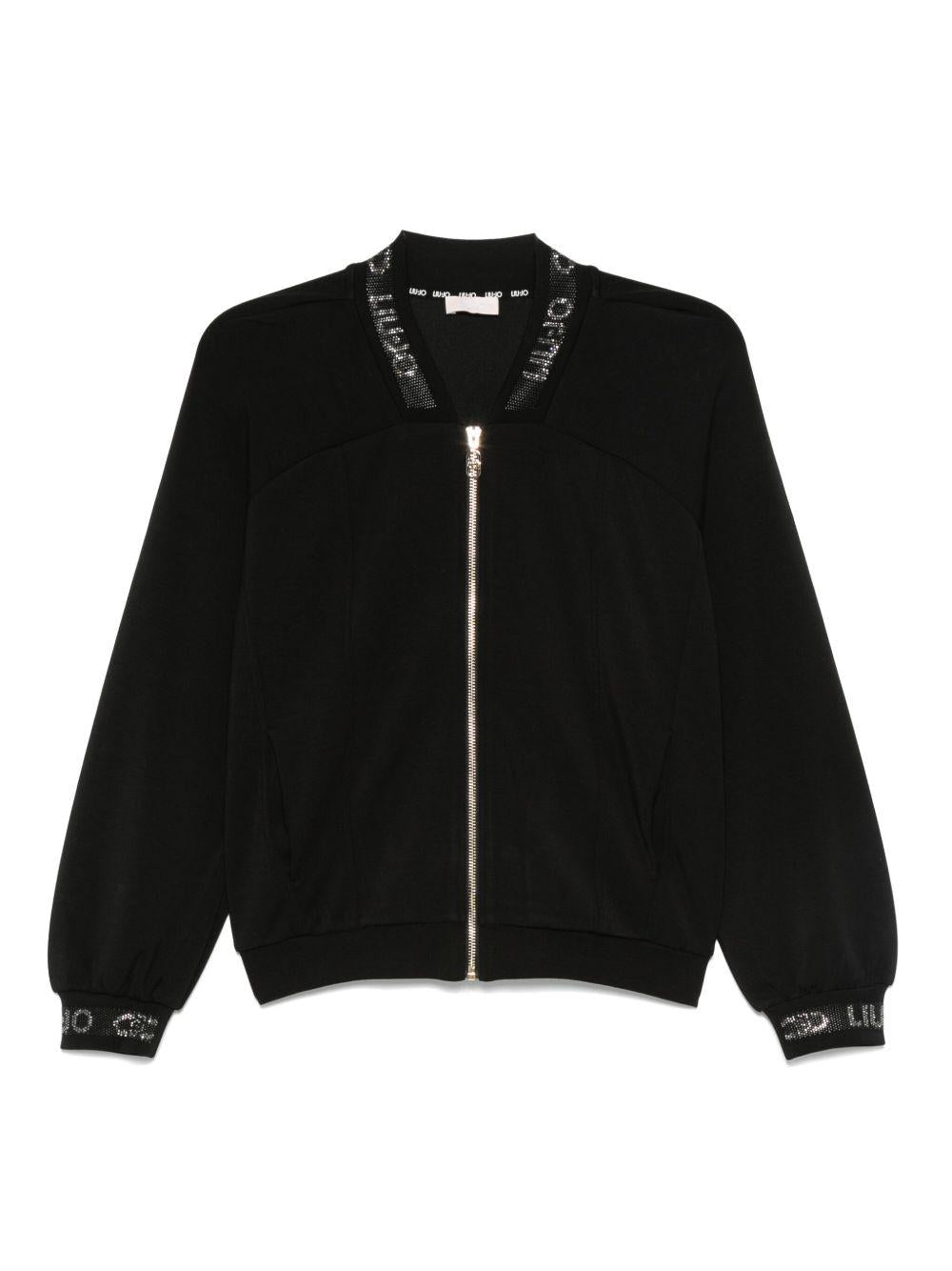 LIUJO Felpa nera con zip e logo