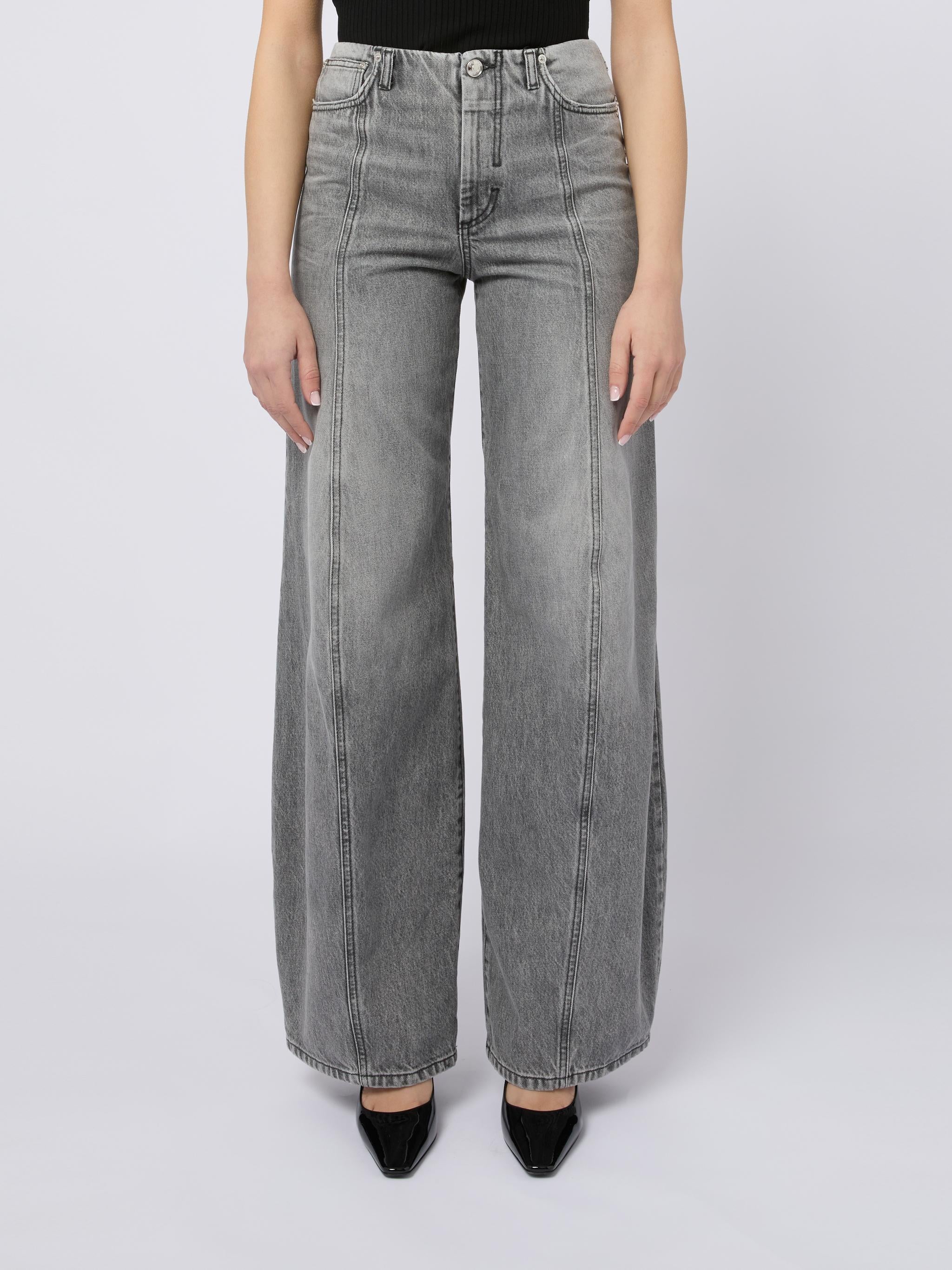 SPORTMAX Pantaloni Carezza effetto wash grigio