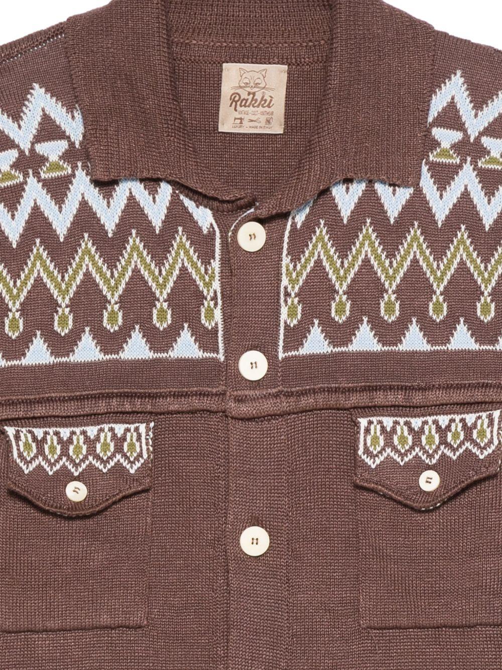 RAKKI Cardigan marrone ricamato Coleman